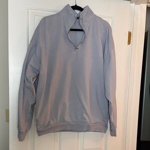 Brandy Melville Women’s Zip-Up Light Blue Sweater